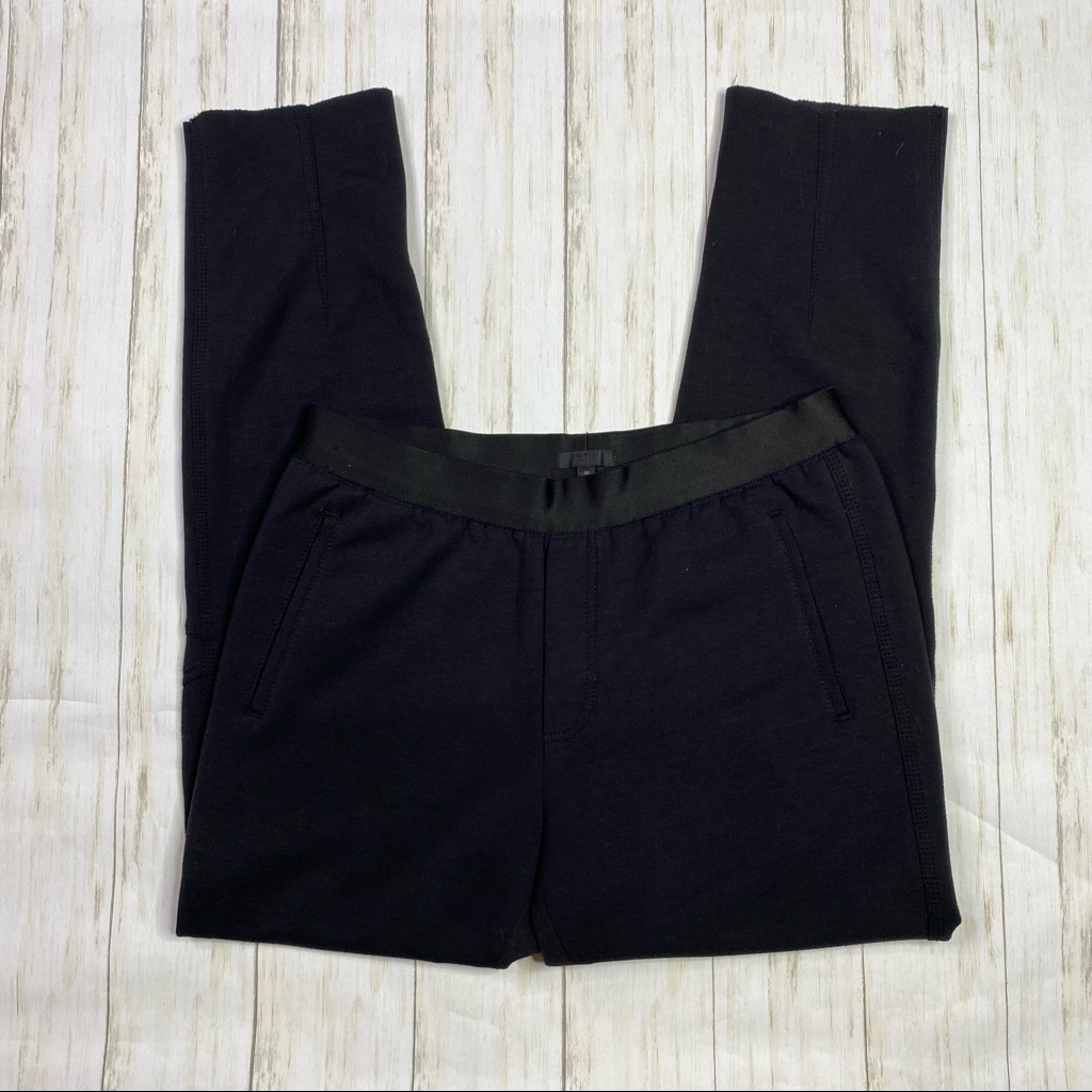 Atm Black Pull On Zippered Hem Trouser Pants